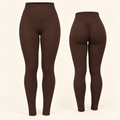 Legging Wave 3D Chocolate Brown, front and back; illustrative image