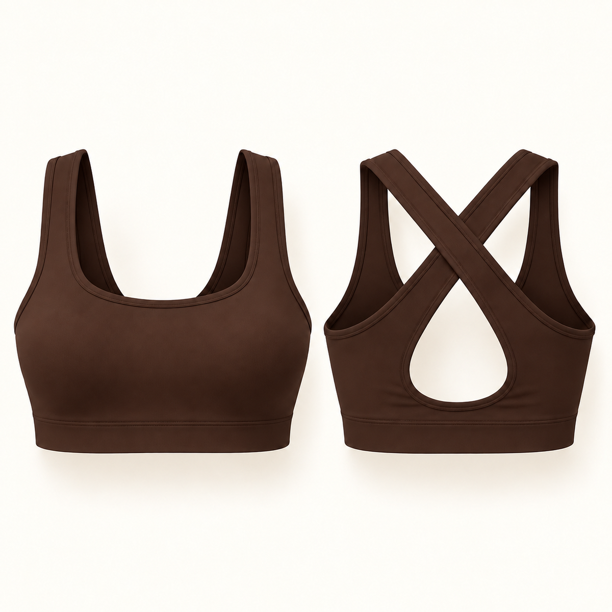 Top Cross Chocolate Brown, front and cross-back; illustrative image
