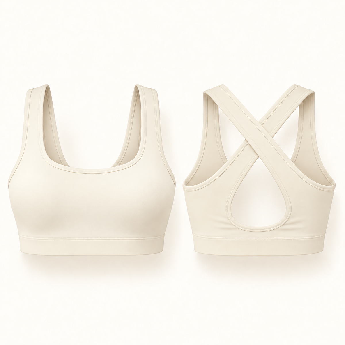 Top Cross Cream Ivory, front and cross-back; illustrative image